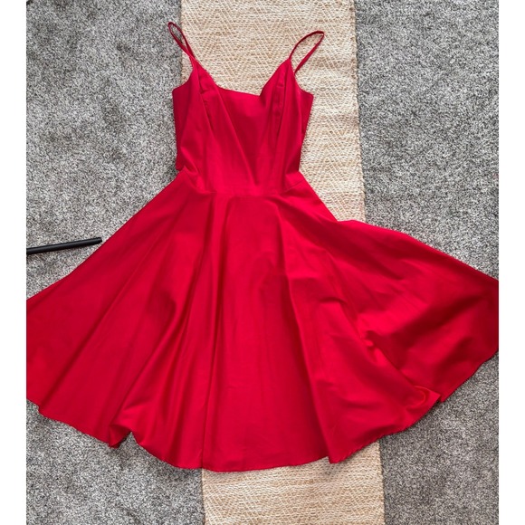 Tailor & Twirl Dresses & Skirts - Tailor & Twirl Tatyana Red Retro Fit and Flare Midi Dress Straps Small